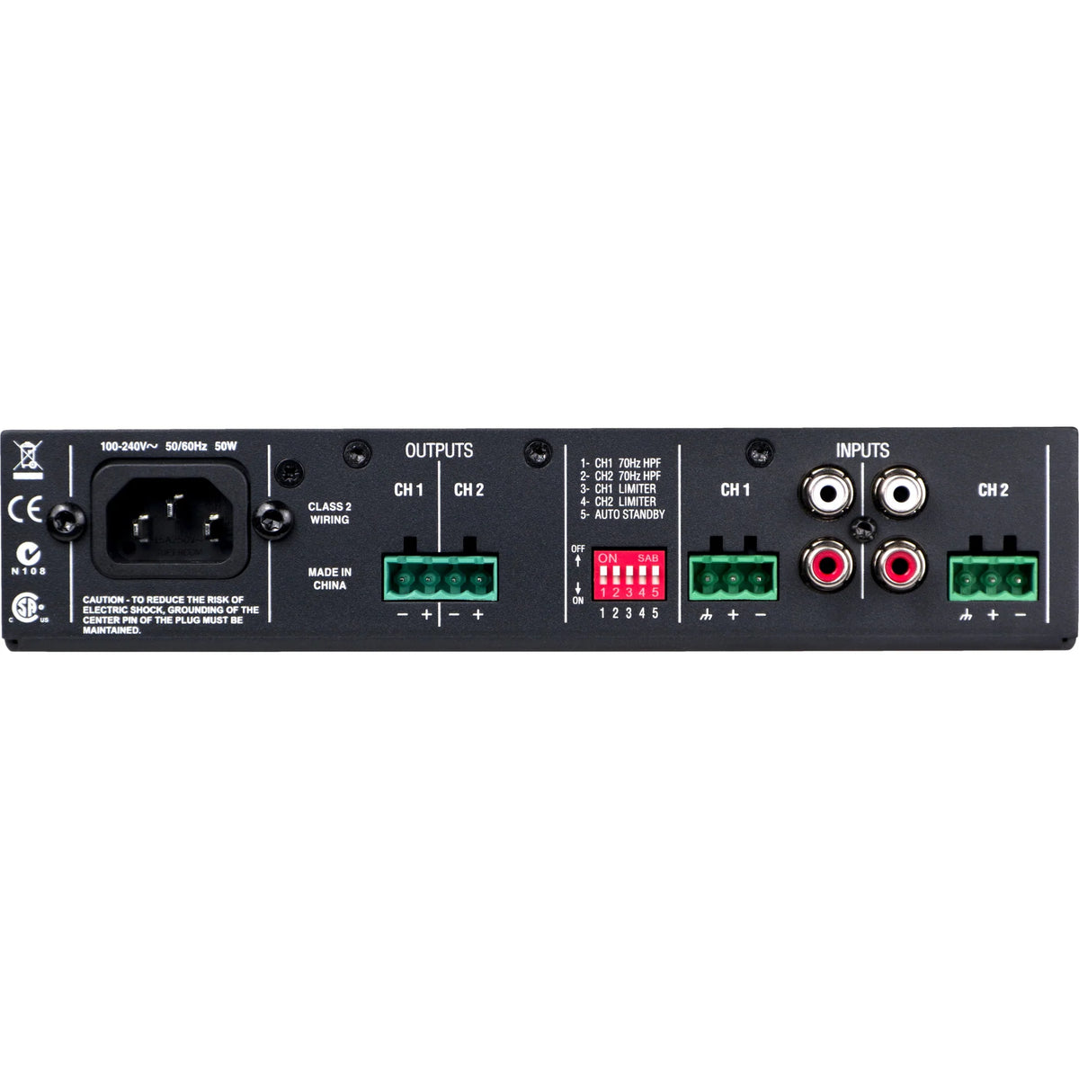 JBL NCSA2120R-U-US CSA2120 Amplifier, 2 Channel, 240W RMS Output Power