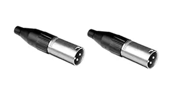 Amphenol AC3MMG XLR 3-Pin Nickel Male Connector-Black and Silver (Pack Of 2)