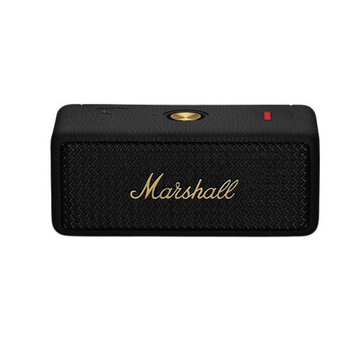 Marshall Emberton II Compact Portable Bluetooth Speaker with 30+ hours of Playtime, (360° sound), Dust & Waterproof (IP67) – Black & Brass.