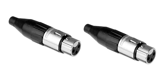 Amphenol AC3FG XLR 3-Pin Nickel Female Connector-Black and Silver (Pack Of 2)