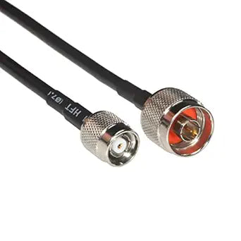 Amphenol CO-058TNCRPTN-010 Black RG58 RP-TNC Male to Type N Male Coaxial Cable, 50 Ohm, 10'