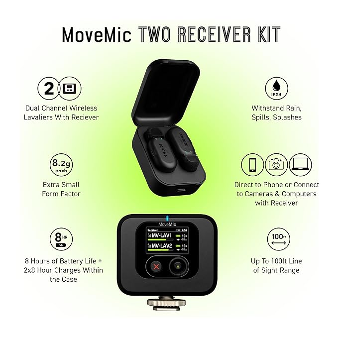 Shure MoveMic Two Kit - Pro Wireless Lavalier Microphones