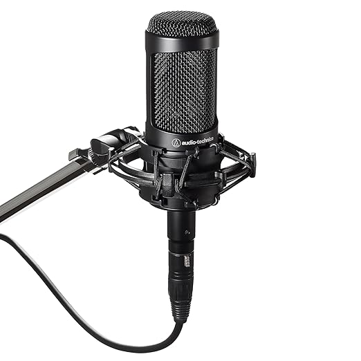Roll over image to zoom in Audio-Technica AT2035 Large Diaphragm Studio Condenser XLR Unidirectional Microphone (Black)