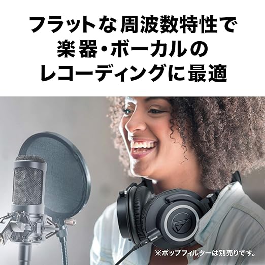 Roll over image to zoom in Audio-Technica AT2035 Large Diaphragm Studio Condenser XLR Unidirectional Microphone (Black)