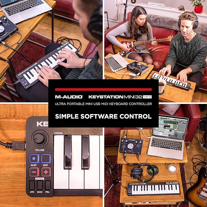 M-Audio Keystation Mini 32 MK3 | Ultra-Portable USB MIDI Keyboard Controller