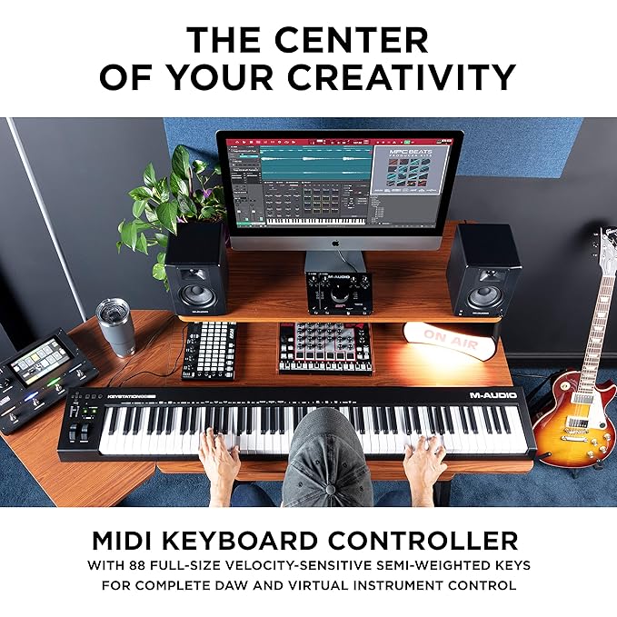 M-Audio Keystation 88 MK3 – 88 Key Semi Weighted MIDI Keyboard Controller for Complete Command of Virtual Synthesisers and DAW parameters