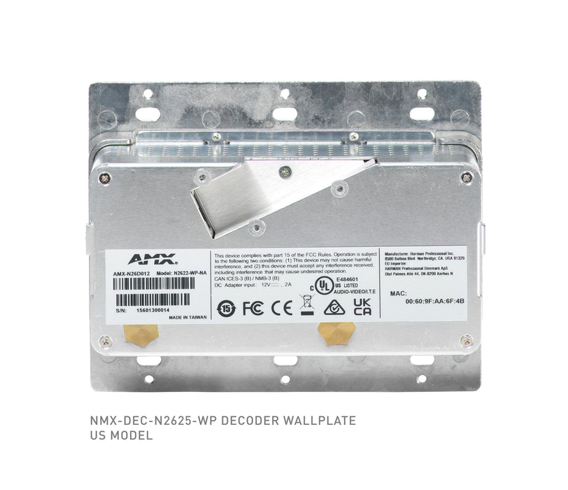 AMX NMX-DEC-N2625-WP 4K60 MWC Decoder Wallplate