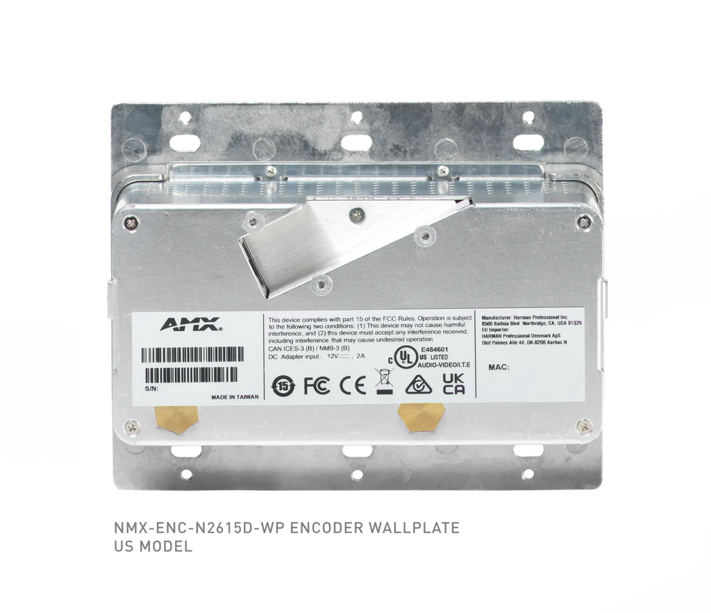 AMX NMX-ENC-N2615D-WP 4K60 MWC/Dante AV-A Encoder Wallplate