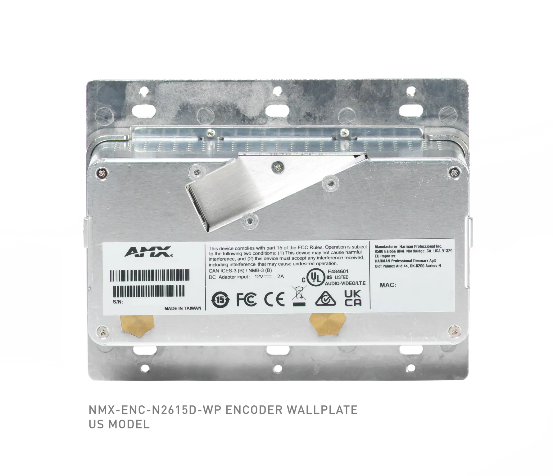 AMX NMX-ENC-N2615D-WP 4K60 MWC/Dante AV-A Encoder Wallplate