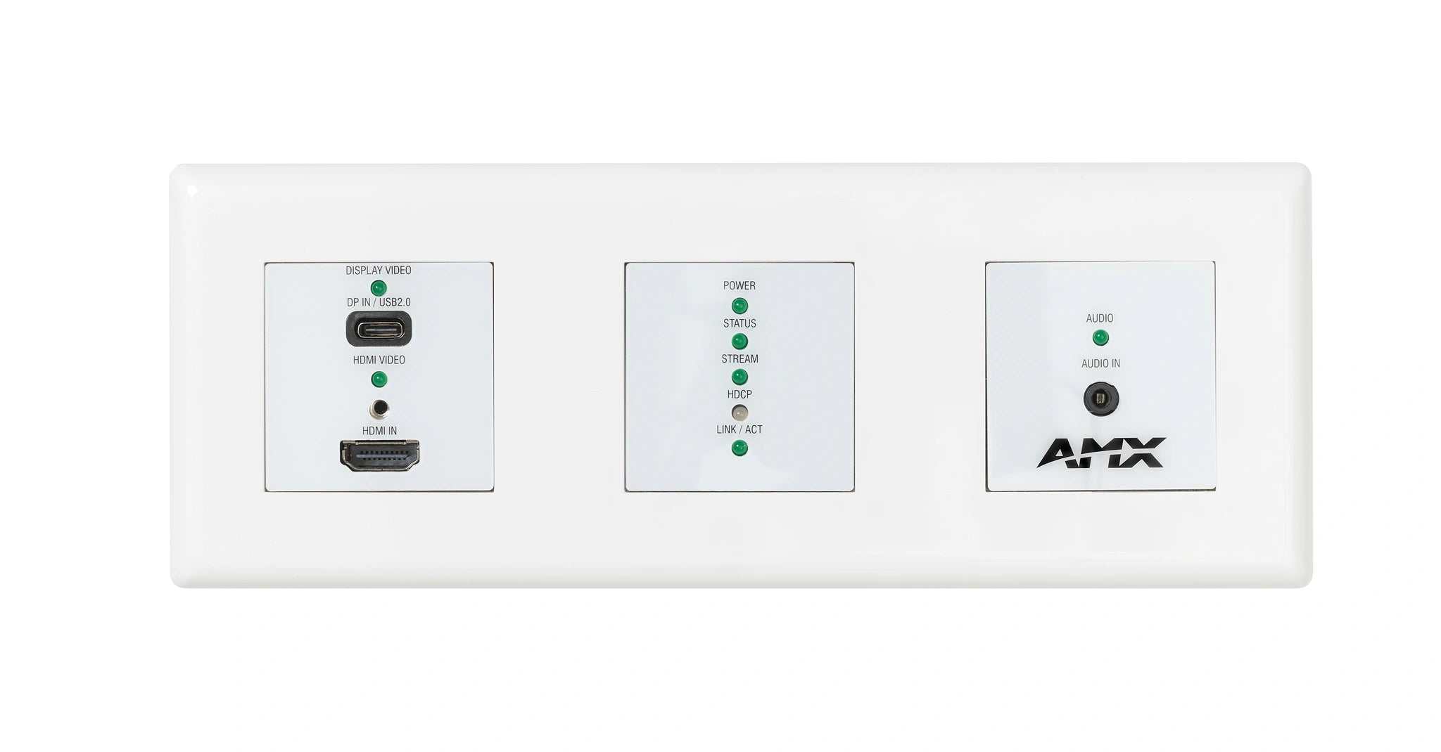 AMX NMX-ENC-N2615D-WP 4K60 MWC/Dante AV-A Encoder Wallplate