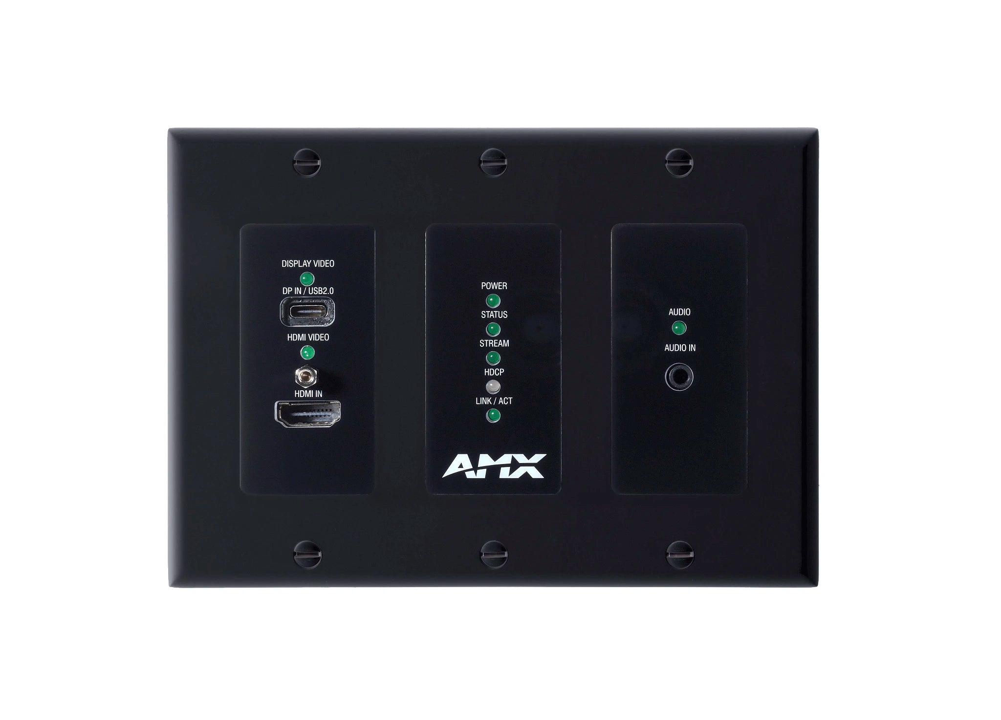 AMX NMX-ENC-N2615D-WP 4K60 MWC/Dante AV-A Encoder Wallplate