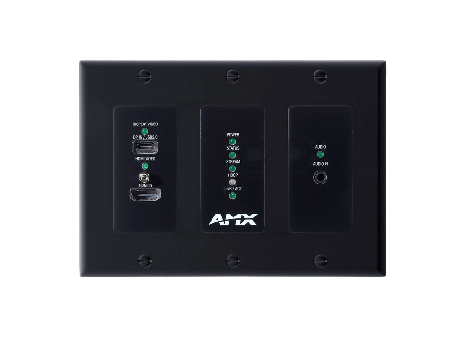 AMX NMX-ENC-N2615D-WP 4K60 MWC/Dante AV-A Encoder Wallplate