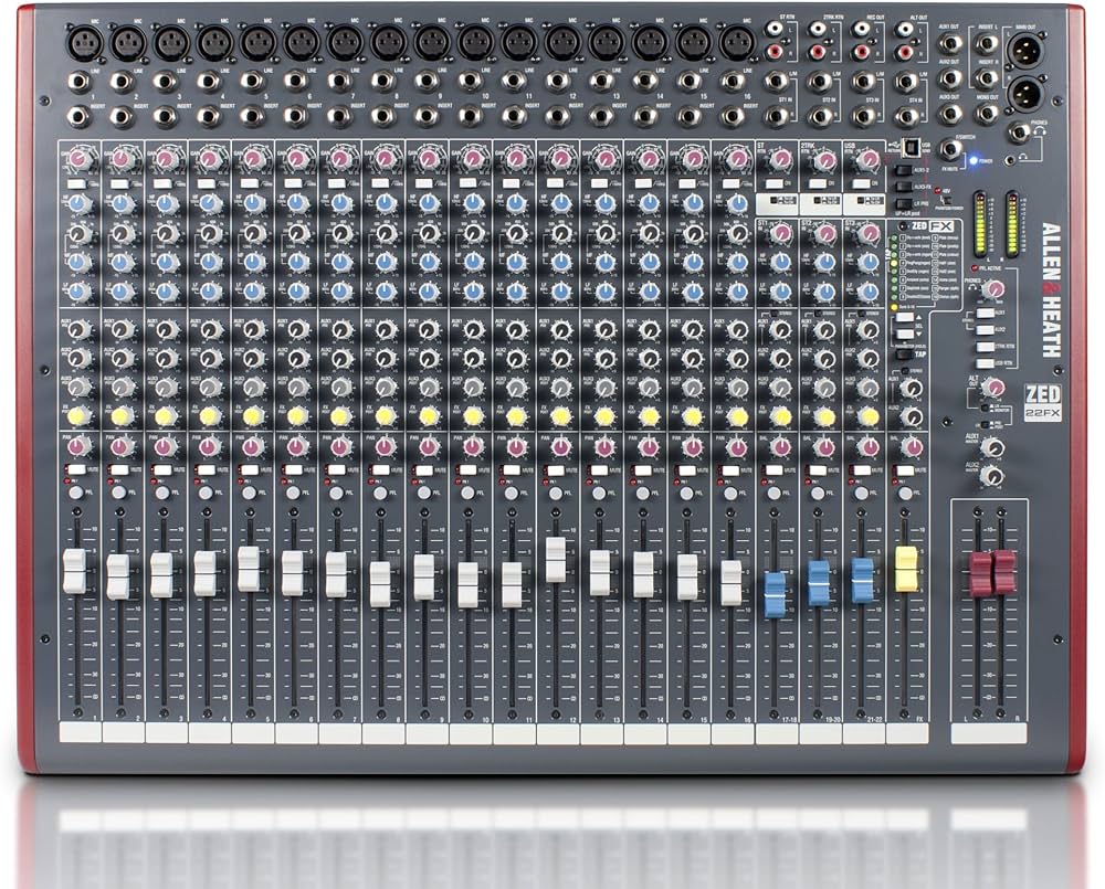 Allen & Heath AH-ZED-22FX 22-Channel Mixer with USB Interface and Onboard EFX