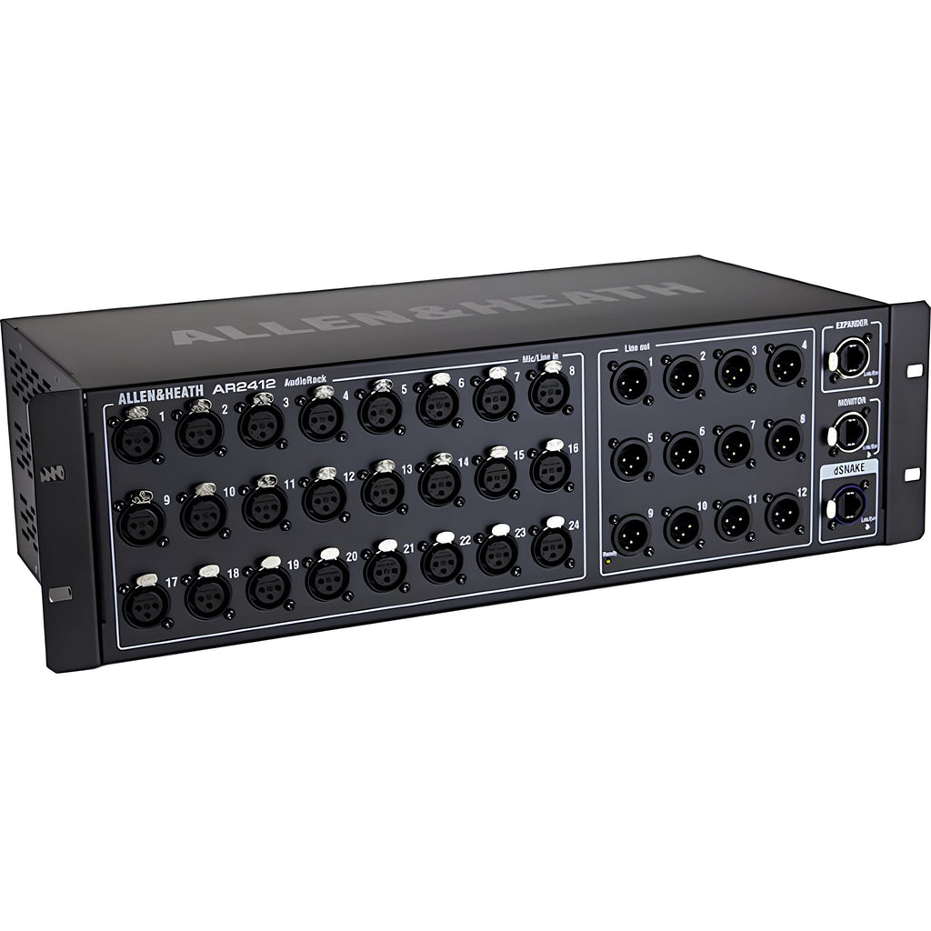 Allen & Heath AR2412 24x12 Main Remote Stage Rack for GLD & Qu Mixers, Black