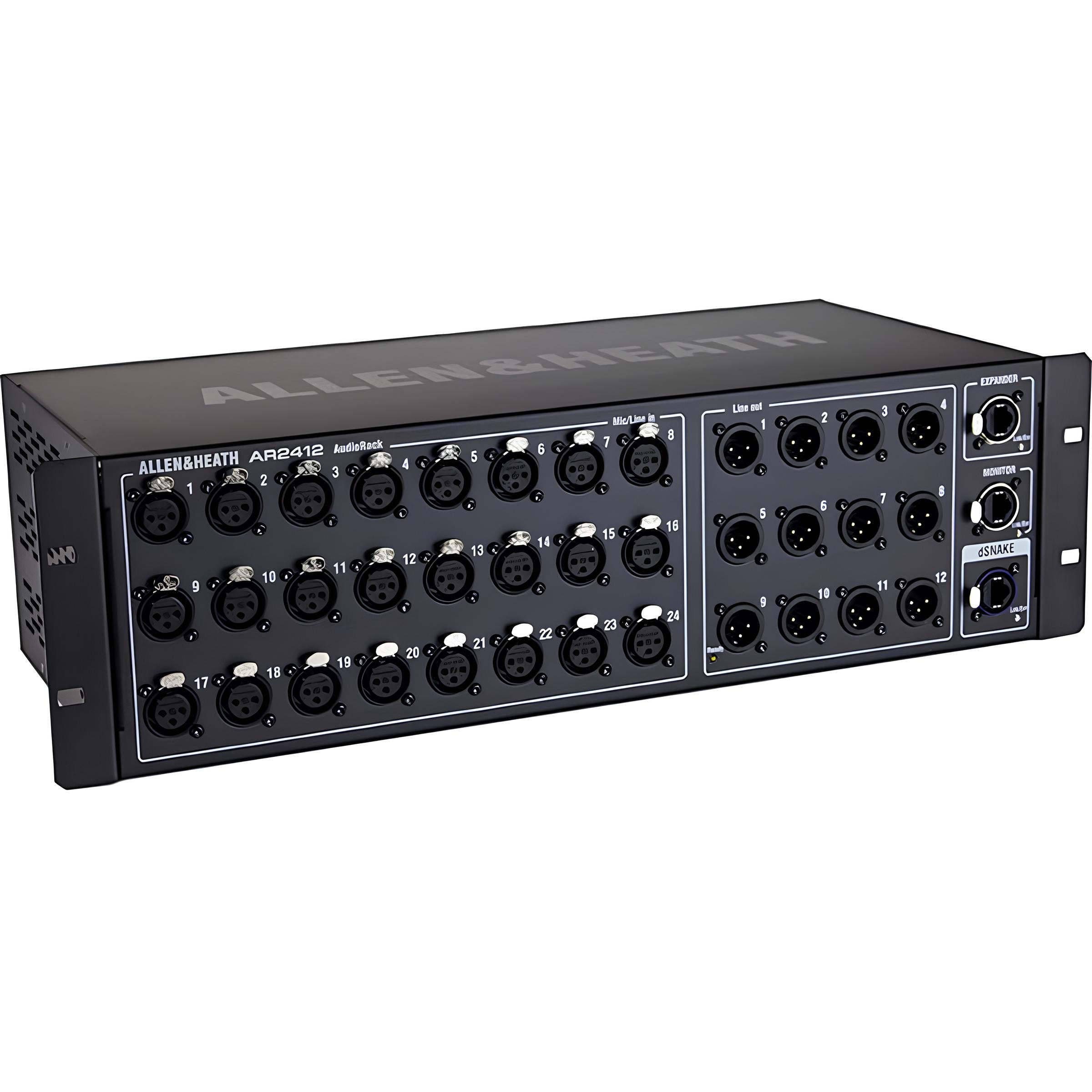 Allen & Heath AR2412 24x12 Main Remote Stage Rack for GLD & Qu Mixers, Black