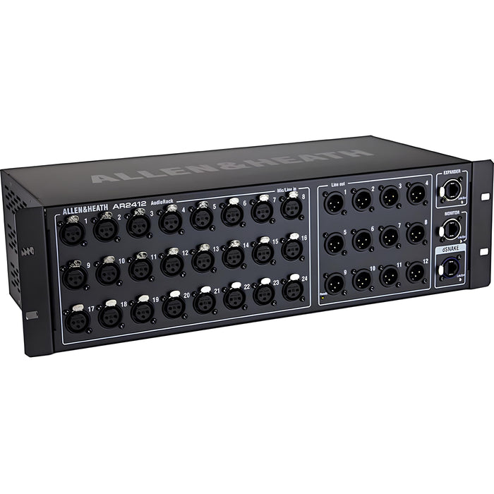 Allen & Heath AR2412 24x12 Main Remote Stage Rack for GLD & Qu Mixers, Black