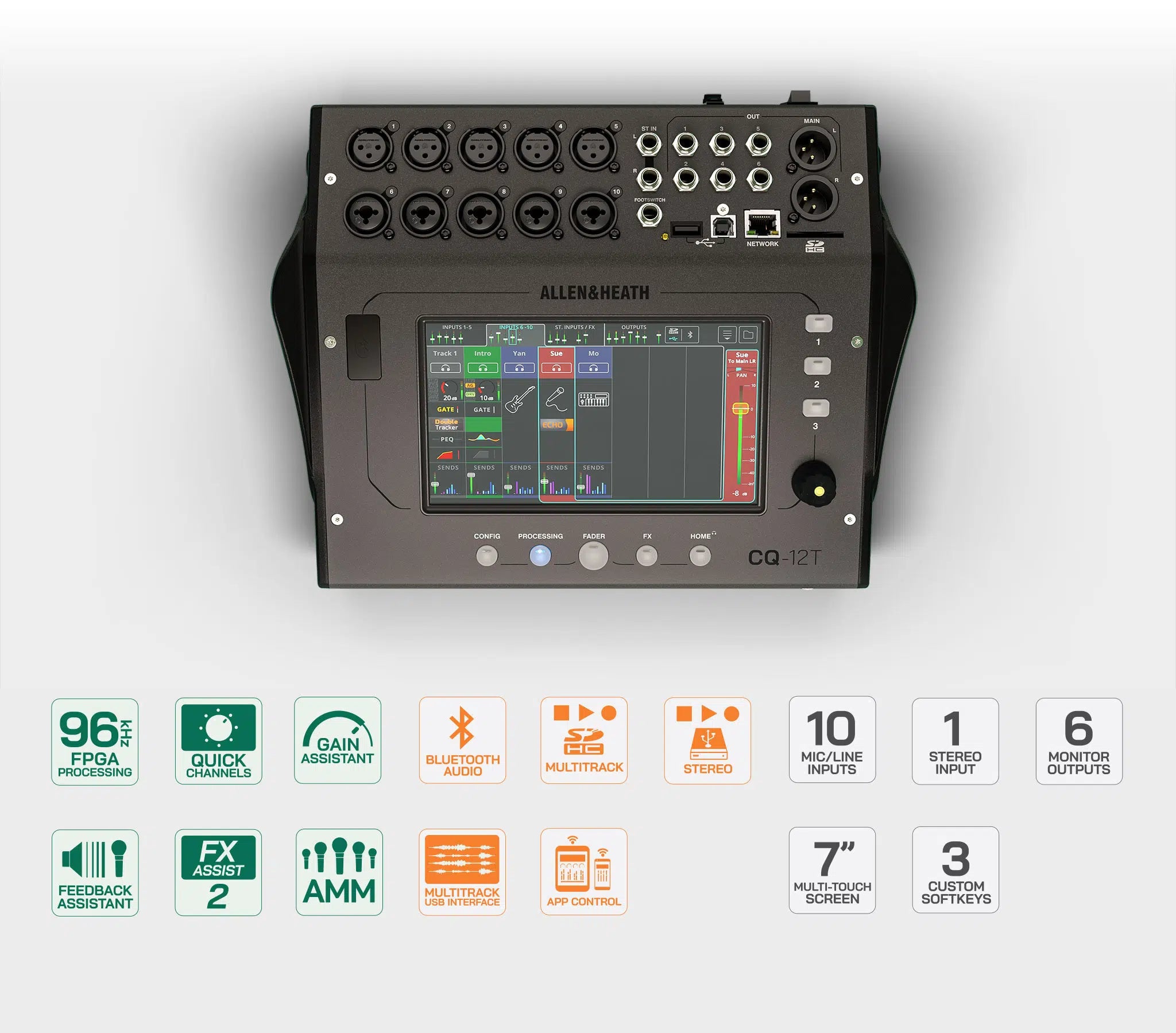 Allen & Heath CQ-12T Ultra Compact 12 in/8 out Digital Mixer