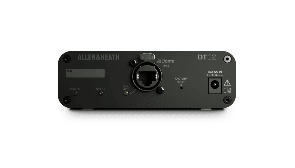 Allen & Heath DT02 I/O and Networking, 2out Dante Interface