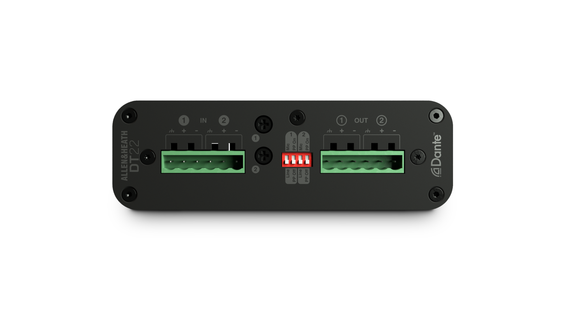 Allen & Heath DT22 I/O Networking, 2in / 2out Dante Interface