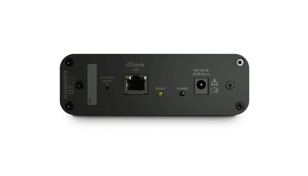 Allen & Heath DT22 I/O Networking, 2in / 2out Dante Interface