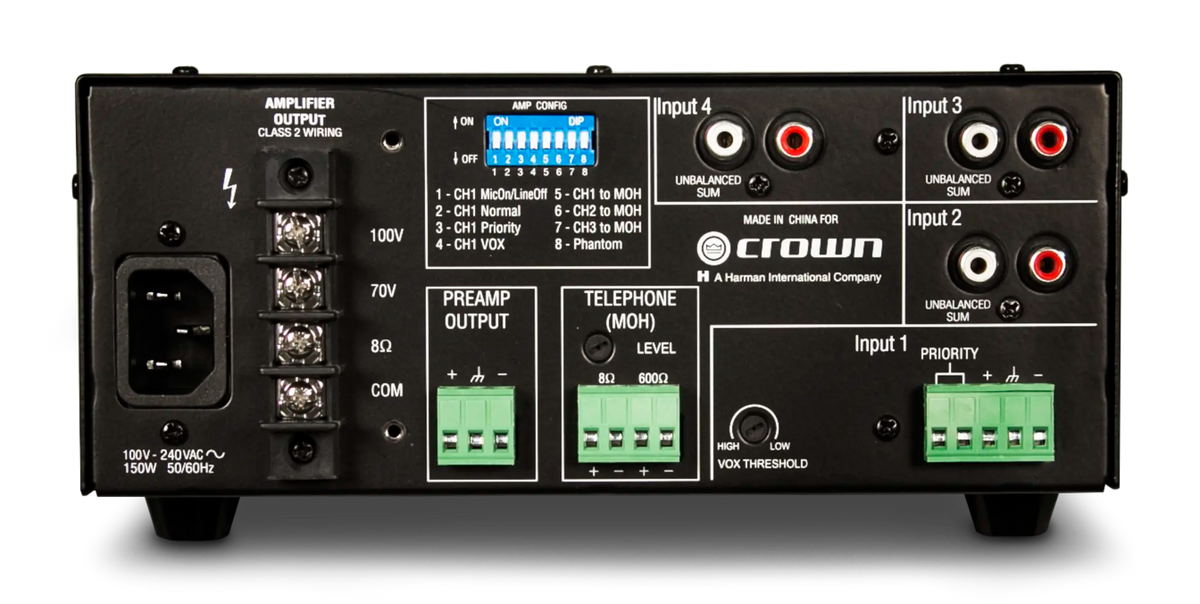 Crown 160MA, Four Input, 60W Mixer-Amplifier