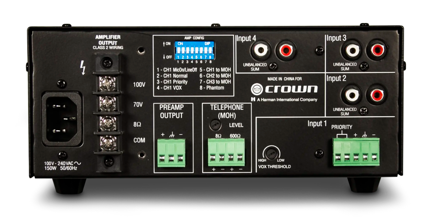 Crown 160MA, Four Input, 60W Mixer-Amplifier