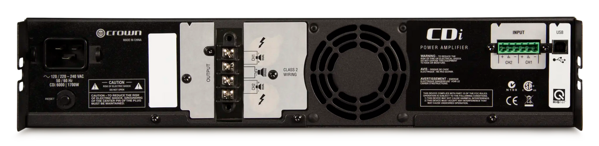 Crown CDi 6000, Two-channel, 2100W @ 4Ω, 70V/140V Power Amplifier