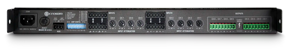Crown CT 875, Eight-channel, 75W @ 4Ω Power Amplifier