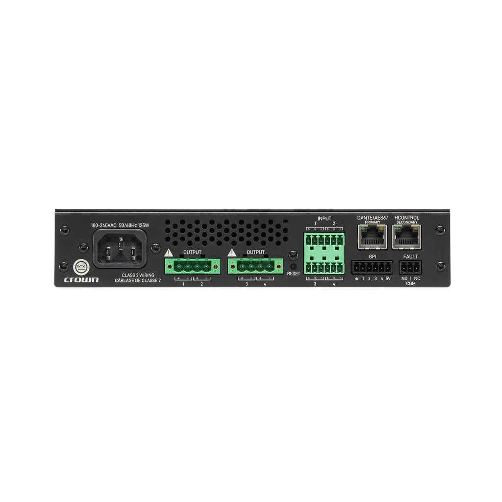Crown CTD-4125, Four-channel, 125W/ch. Power Sharing Amplifier with DSP and Dante