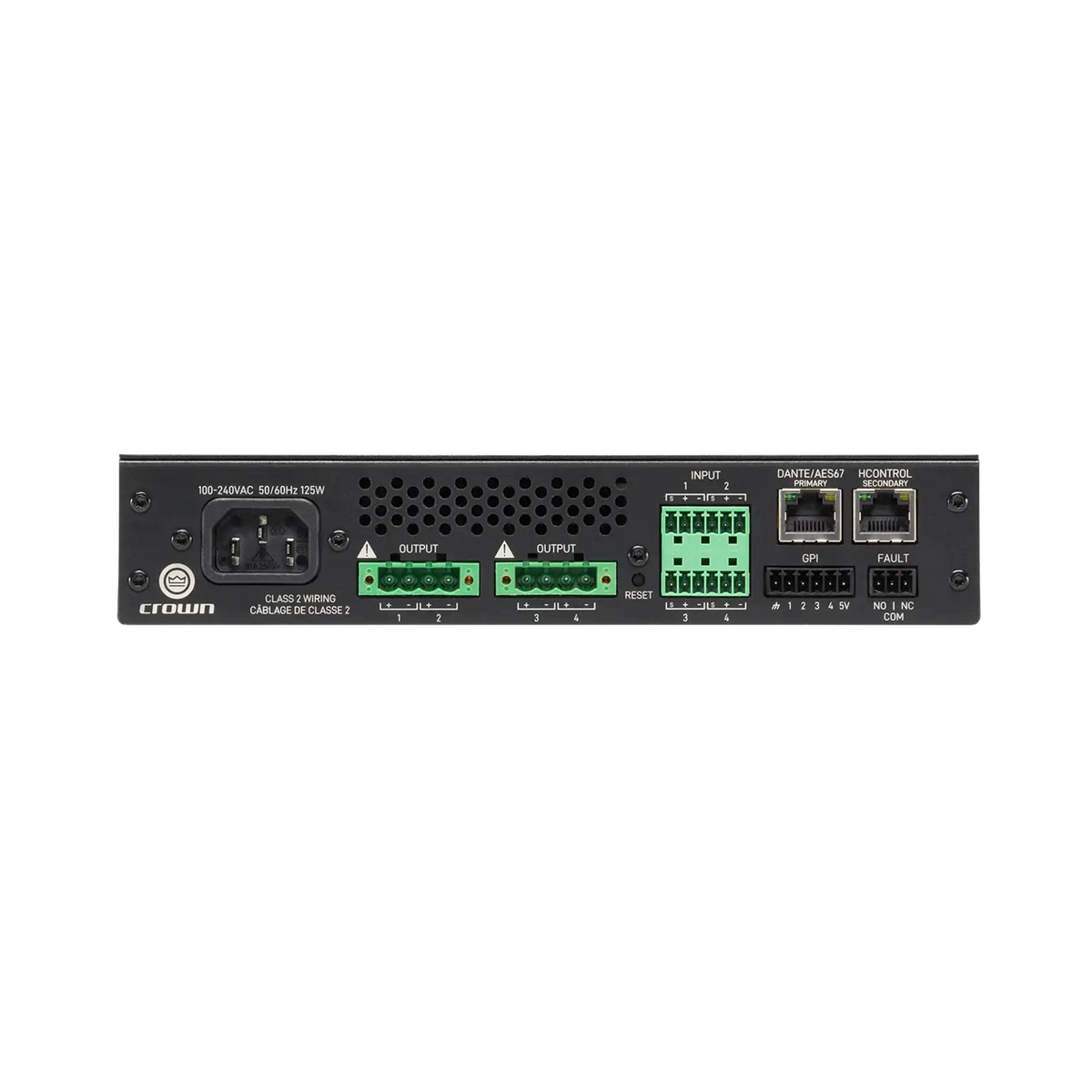Crown CTD-4125, Four-channel, 125W/ch. Power Sharing Amplifier with DSP and Dante