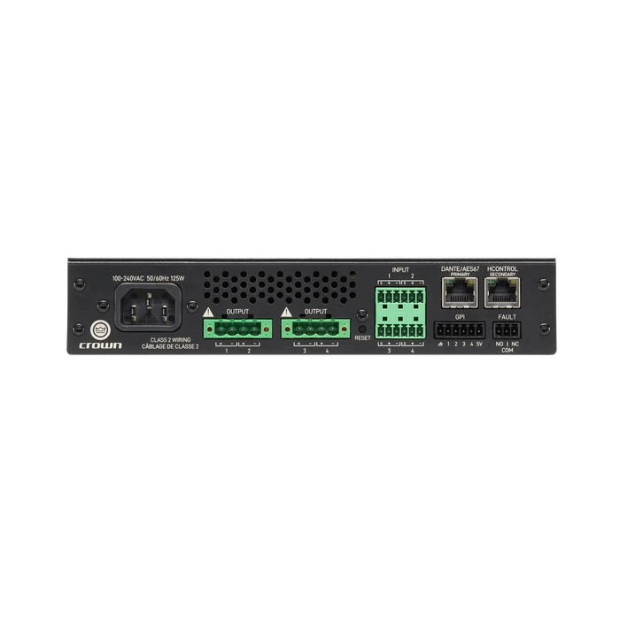 Crown CTD-4125, Four-channel, 125W/ch. Power Sharing Amplifier with DSP and Dante