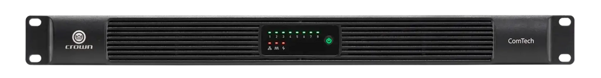 Crown CTD-8125, Eight-channel, 125W/ch. Power Sharing Amplifier with DSP and Dante