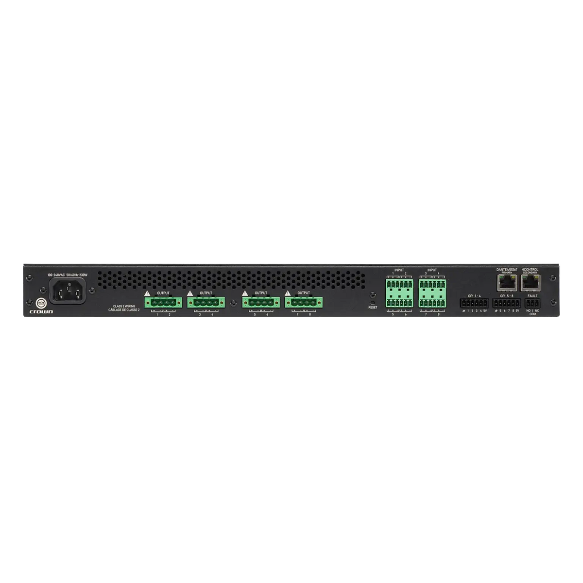 Crown CTD-8125, Eight-channel, 125W/ch. Power Sharing Amplifier with DSP and Dante