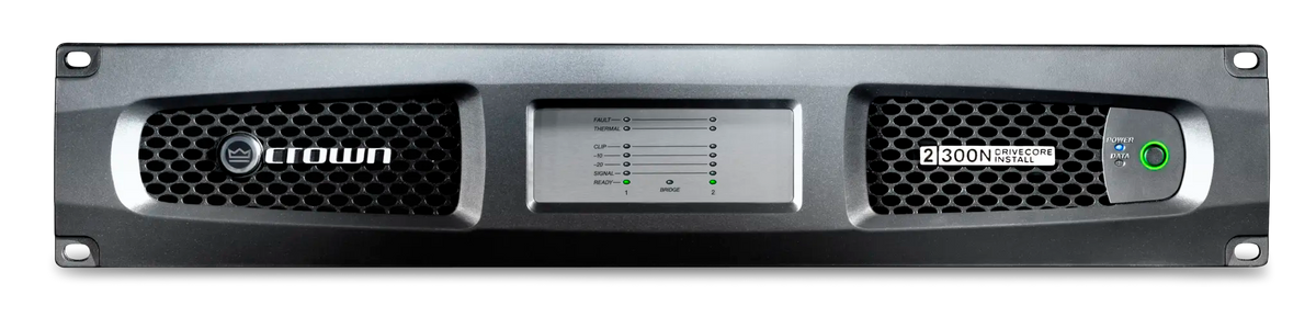 Crown DCi 2|300N, Two-channel, 300W @ 4Ω Power Amplifier with BLU link, 70V/100V / EN 54-16 Compliant for Life Safety Applications