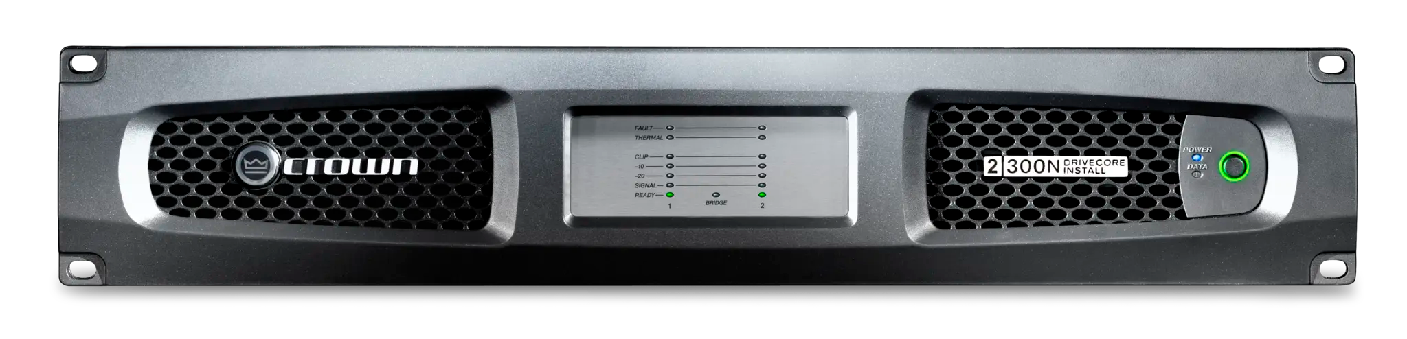 Crown DCi 2|300N, Two-channel, 300W @ 4Ω Power Amplifier with BLU link, 70V/100V / EN 54-16 Compliant for Life Safety Applications