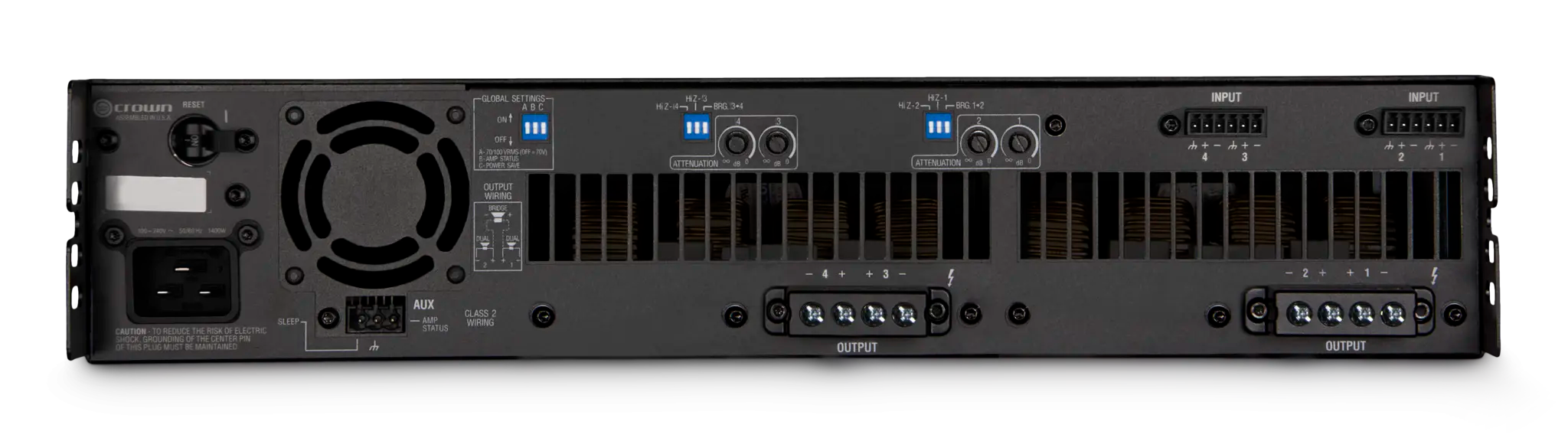 Crown DCi 4|1250, Four-channel, 1250W @ 4Ω Analog Power Amplifier, 70V/100V