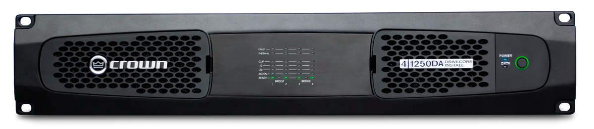 Crown DCi 4|1250DA, Four-channel, 1250W @ 4Ω Power Amplifier with Dante™ / AES67 Networked Audio, and 70V/100V / EN 54-16 Compliant for Life Safety Applications