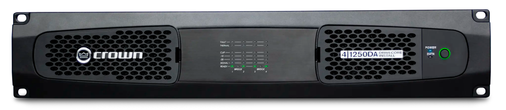 Crown DCi 4|1250DA, Four-channel, 1250W @ 4Ω Power Amplifier with Dante™ / AES67 Networked Audio, and 70V/100V / EN 54-16 Compliant for Life Safety Applications