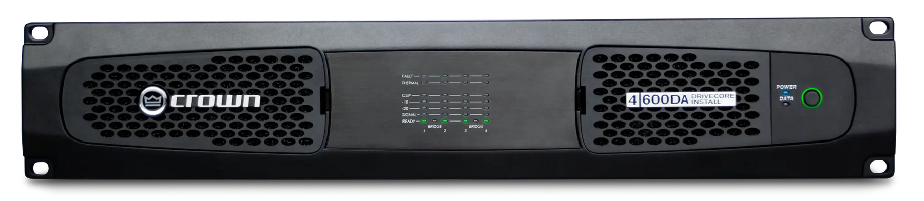 Crown DCi 4|600DA, Four-channel, 600W @ 4Ω Power Amplifier with Dante™ / AES67 Networked Audio, and 70V/100V