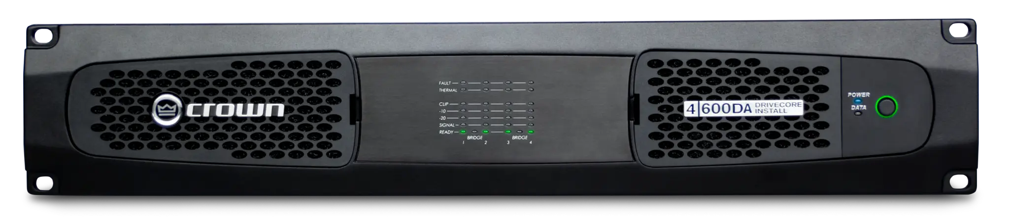 Crown DCi 4|600DA, Four-channel, 600W @ 4Ω Power Amplifier with Dante™ / AES67 Networked Audio, and 70V/100V