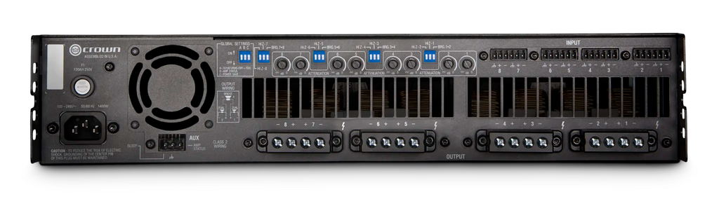 Crown DCi 8|300, Eight-channel, 300W @ 4Ω Analog Power Amplifier, 70V/100V