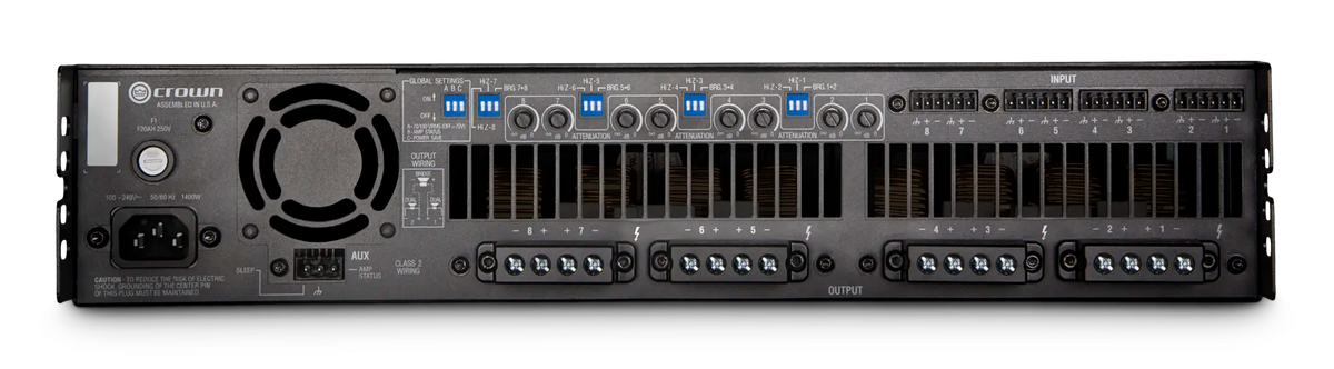 Crown DCi 8|300, Eight-channel, 300W @ 4Ω Analog Power Amplifier, 70V/100V