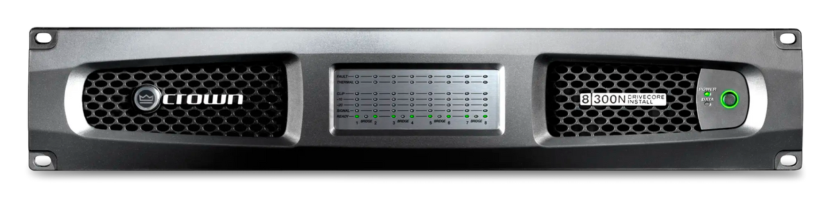 Crown DCi 8|300N, Eight-channel, 300W @ 4Ω Power Amplifier with BLU link, 70V/100V
