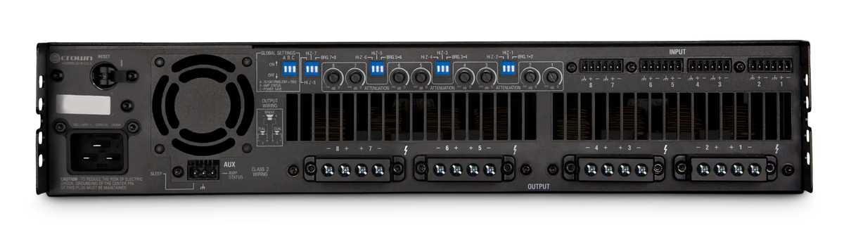 Crown DCi 8|600, Eight-channel, 600W @ 4Ω Analog Power Amplifier, 70V/100V
