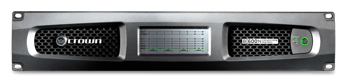 Crown DCi 8|600N, Eight-channel, 600W @ 4Ω Power Amplifier with BLU link, 70V/100V