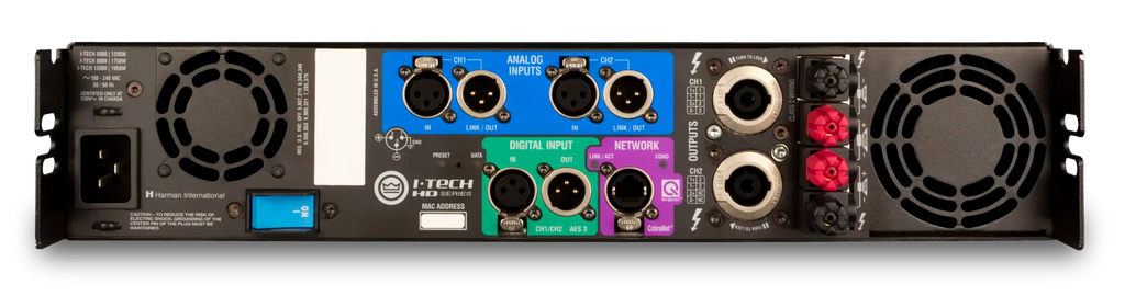 Crown I-Tech 5000HD, Two-channel, 2500W @ 4Ω Power Amplifier