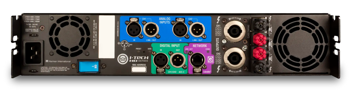 Crown I-Tech 9000HD, Two-channel, 3500W @ 4Ω Power Amplifier