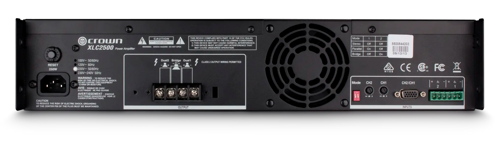 Crown XLC 2500, Two-channel, 500W @ 4Ω Power Amplifier