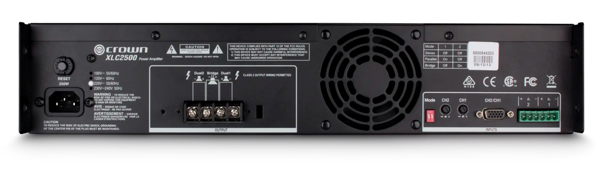 Crown XLC 2500, Two-channel, 500W @ 4Ω Power Amplifier