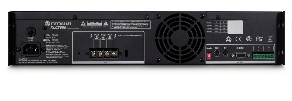 Crown XLC 2800, Two-channel, 800W @ 4Ω Power Amplifier